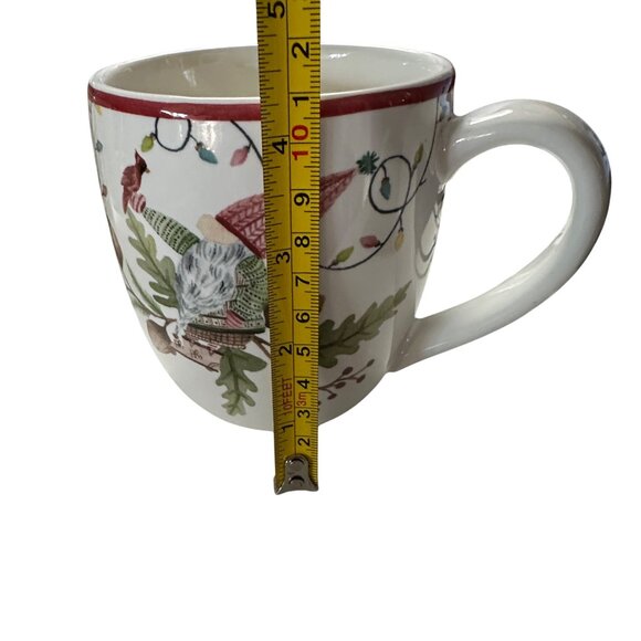 2 Pottery Barn Forest Gnome Stoneware 20 oz Holiday Christmas Festive Mugs - Picture 8 of 8